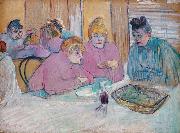 Henri  Toulouse-Lautrec The ladies in the brothel dining-room oil painting artist